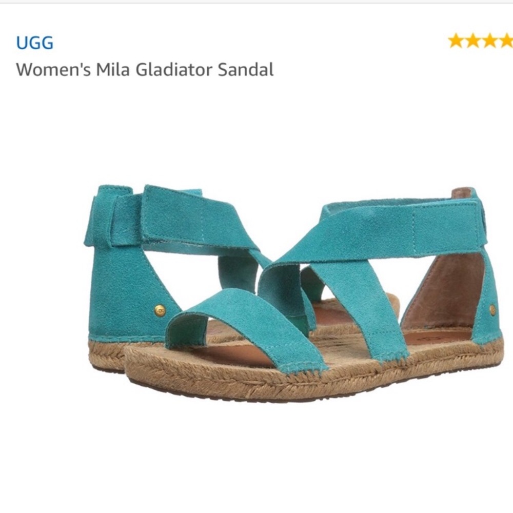 UGG Blue Gladiator Sandals with Strappy Design